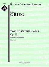 Two Norwegian Airs, Op. 63 Orchestra sheet music cover